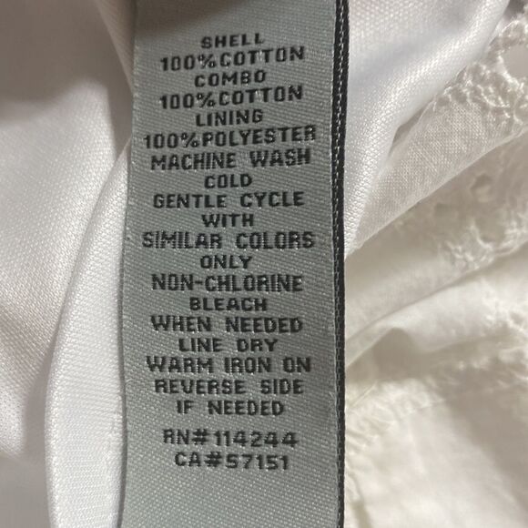 Eliza J Sleeveless Cotton Knee Length Preppy Shift Dress‎ White Size 2 - Picture 10 of 11